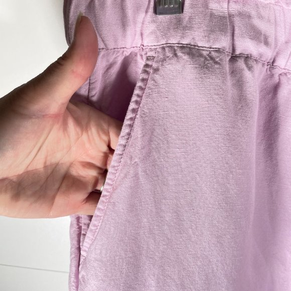 Loft Lavender Linen Drawstring High Rise Shorts - Picture 4 of 9